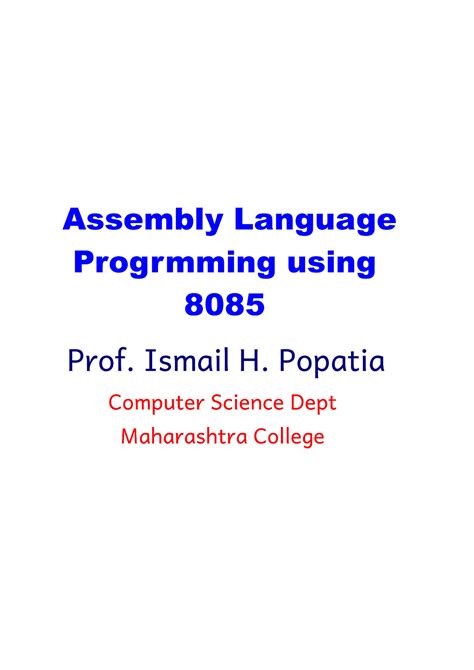 Main Practical 8085-1 - computer application - Studocu
