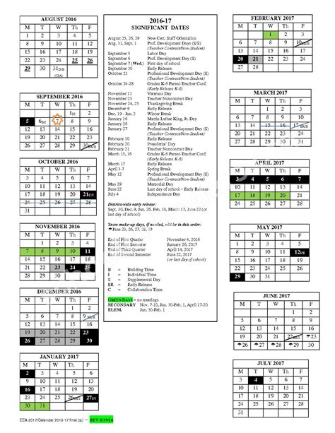 2016 - 2017 ESD Staff Calendar | Edmonds School District – Lynnwood, WA