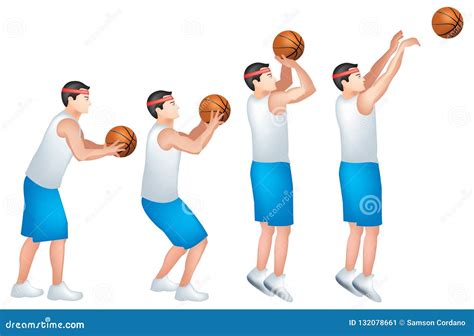 Basketball Player Free Throw Stock Illustration - Illustration of male ...