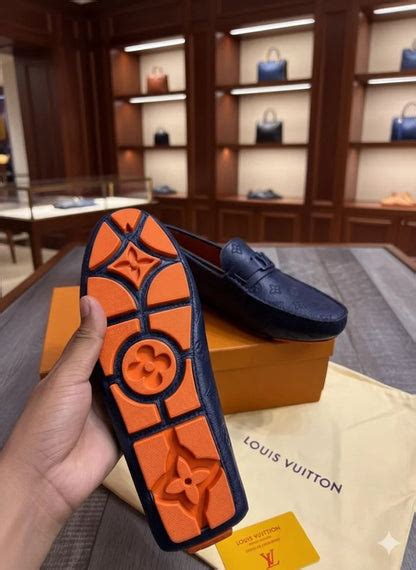 LOUIS VUITTON || Men's Hockenheim Loafers - Blue Monogram Empreinte Le ...