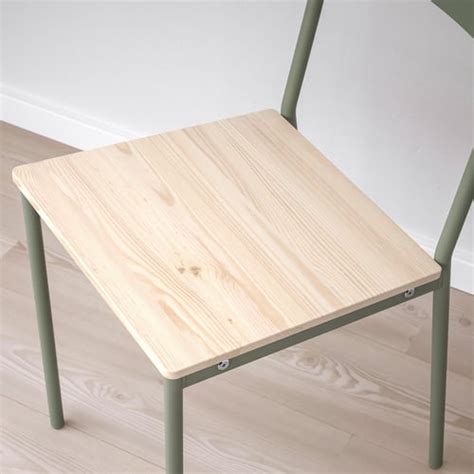 VIHALS table and 4 chairs, white white/grey-green pine, 107 cm (421/8 ...