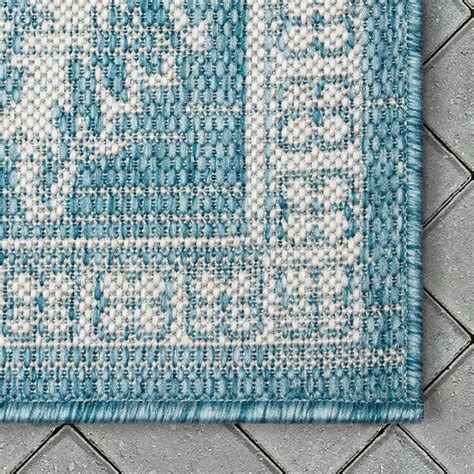 Well Woven 2 X 8 (ft) Kilim Blue Indoor/Outdoor Abstract Mid-century ...