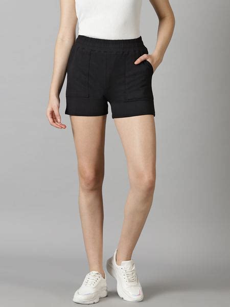 Bold Black High-rise French Terry shorts – The Short Store