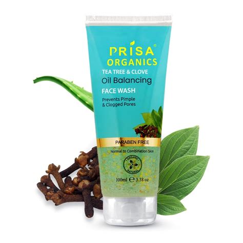 Prisa Organics Tea Tree & Clove, Oil Balancing Face Wash| Removes ...