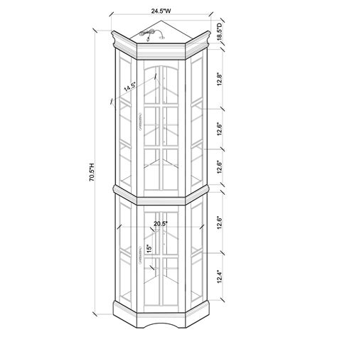 Buy GOOD & GRACIOUS Corner Curio Cabinet with Tempered Glass Door and ...