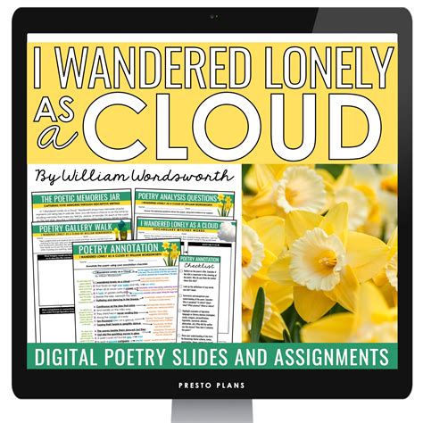 I Wandered Lonely as a Cloud by William Wordsworth Digital Poetry Lesson - prestoplanners.com