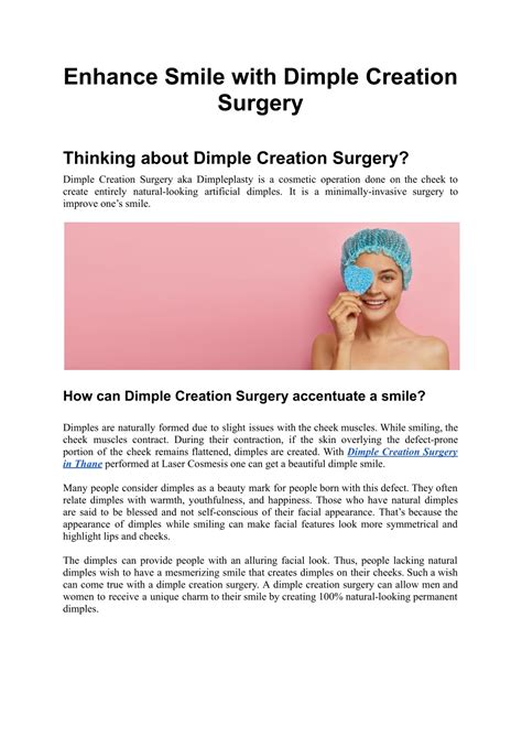 PPT - Enhance Smile with Dimple Creation Surgery PowerPoint ...