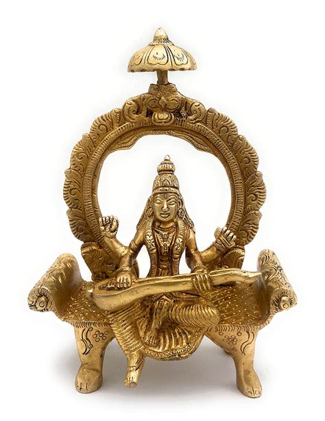 South Indian Arts Brass Saraswati Murti Brass Saraswati Statue Goddess ...