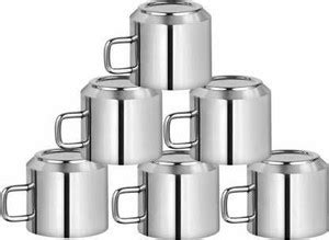 MITHALI Pack of 6 Stainless Steel Stainless Steel Tea Cup, Cup Set ...