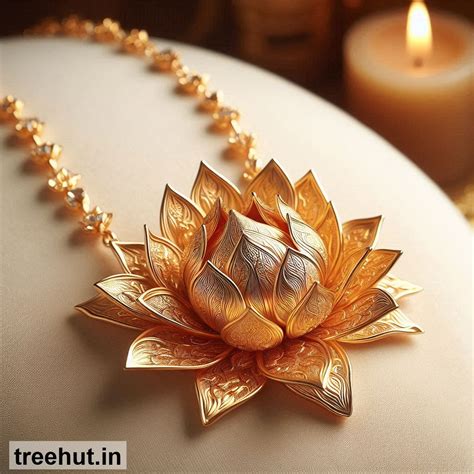 Lotus Gold Necklace Design Ideas, Gold Jewelry Design Ideas