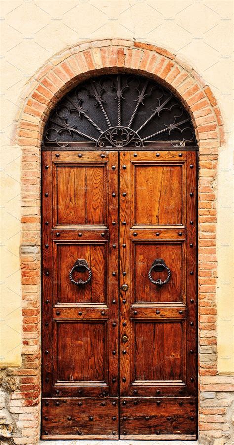 brown wooden old door | Vintage doors, Wooden door design, Old wood doors