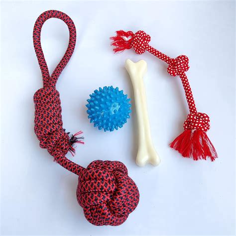 Buy THE PAWXI Dog Spike Ball, Dog Bone and 2 Rope Toy for Activity and ...