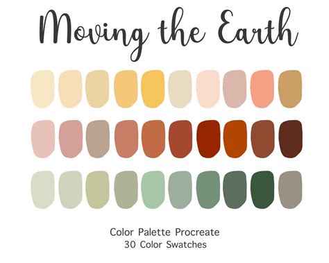 Procreate Color Palette Earth Tone Color Swatches Instant - Etsy Ireland