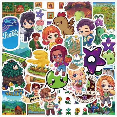 Stardew Valley Stickers, 50PCS Stardew Valley Poster Cartoon Stickers ...