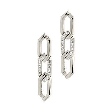 MC Collective Cubic Zirconia Chain Link Drop Stud Earrings