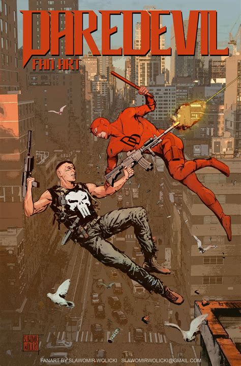 Daredevil vs Punisher Fan Art Cover | Punisher, Comic covers, Daredevil