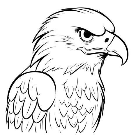 Bald Eagle Drawing Or Print Out Outline Sketch Vector, Eagle Drawing ...