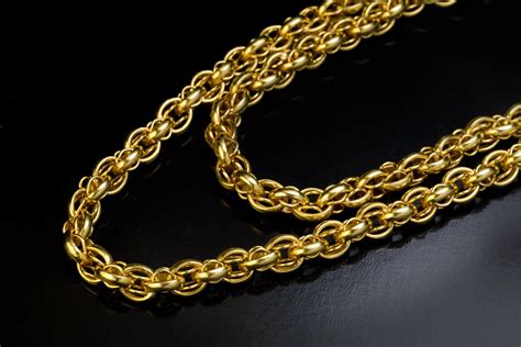 Antique Long and Heavy Gold Chain Necklace For Sale at 1stDibs | gold ...