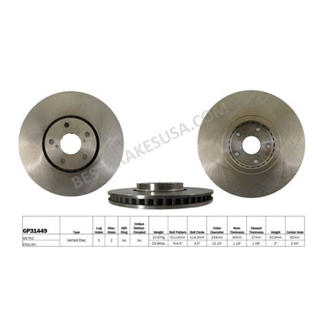 Standard Rotors And Drums Disc Brake Rotor, GP31449 GP31449 | Zoro