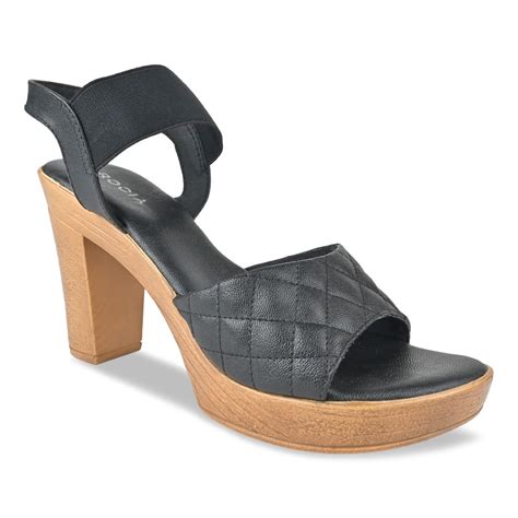 Buy ROCIA By Regal Black Women Quilted High Block Heel Sandal at Amazon.in