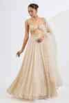 Buy Ivory Chinon, Organza, Chiffon Embroidery, Pearls, Mosaic Print ...