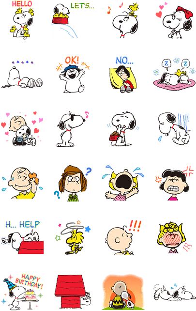 Download Snoopy Animated Stickers - Snoopy Emojis PNG Image with No ...