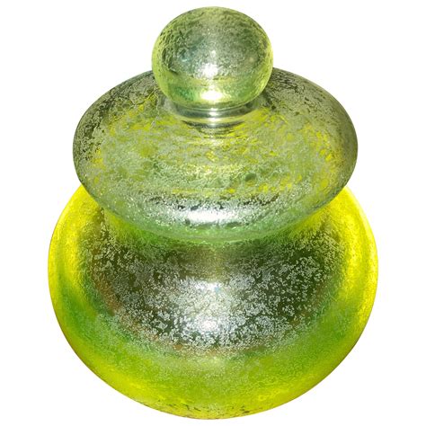 Seguso, Large Murano Glass, Corroso, Uranium Leaded Box /Jar Attb ...