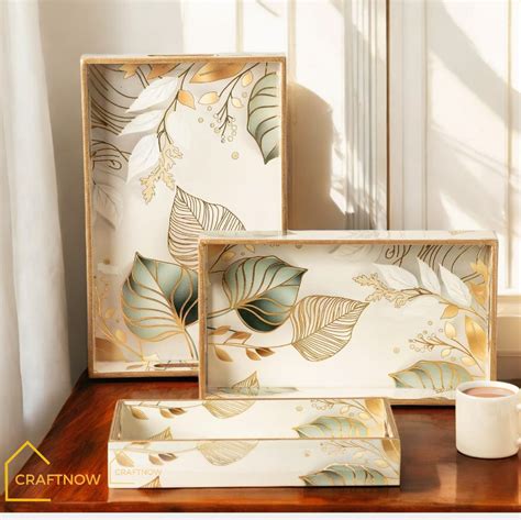 Premium Wooden Serving Tray Set of 3 – CRAFTNOW