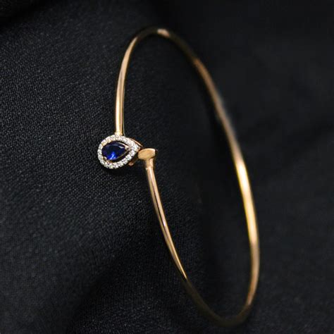 Buy Blue Stone Diamond Bangle in Kerala, India | Chungath Jewellery ...
