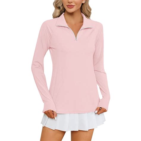 BADHUB Women's Sun Shirts UPF50+ 1/4 Zip Shirt Rash Guard Long Sleeves ...