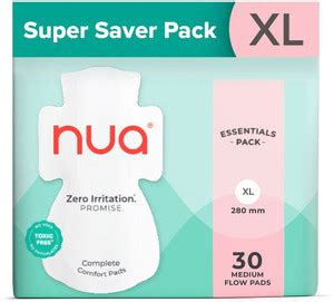 Nua Complete Comfort 30 Medium Flow XL | Essentials Pack | 4X Comfort ...