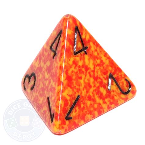 Speckled Fire 4-Sided Dice (d4) For Sale | Dice Game Depot