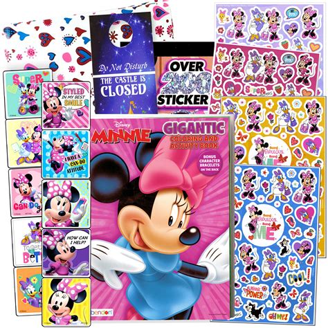 Buy Disney Minnie Mouse Coloring Book and Stickers Gift Set - Bundle ...