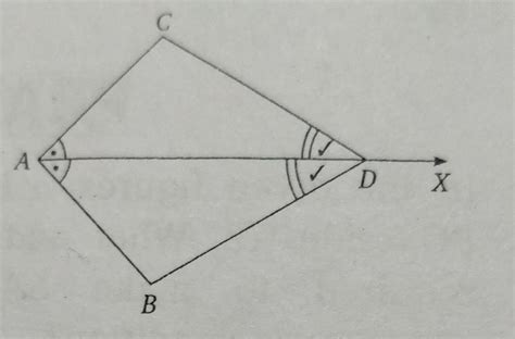 In the given figure, AX bisects angle BAC and angle BDC. Find thethird ...