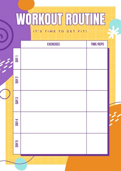 Workout Program Template 的图像结果