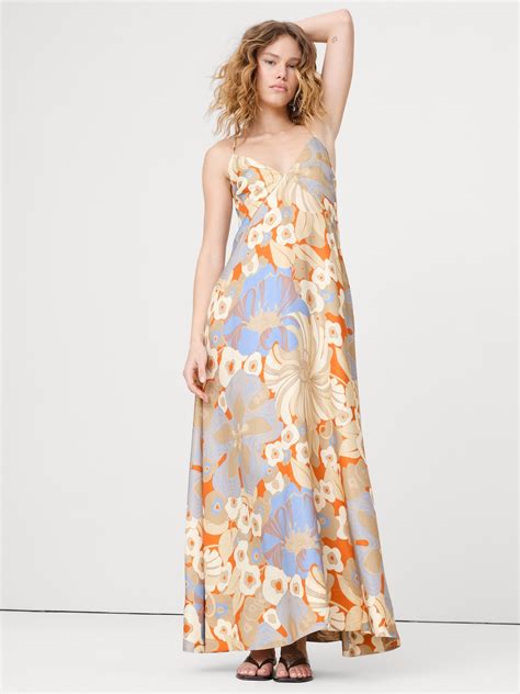 Viscose-Linen Maxi Dress | Banana Republic