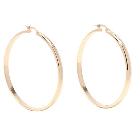 Small Gold Hoop Earrings, 14k Yellow Gold, Thin Gold Hoops For Sale at ...