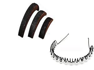 CHANDERKASH Puff Bump Its And Pearl Hair Band Hair Accessory Set, Black ...