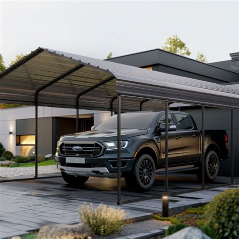 Alphamarts 12 x 25 Ft Heavy Duty Carport with Galvanized Steel Roof ...