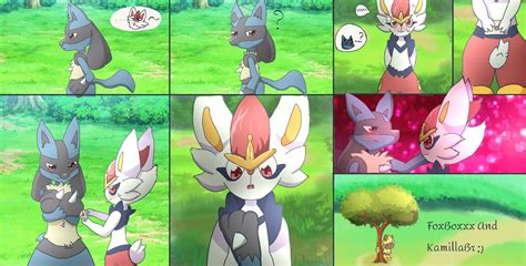 Lucario X Cinderace Comic (for FoxBoxxx) by KamillaBr on DeviantArt