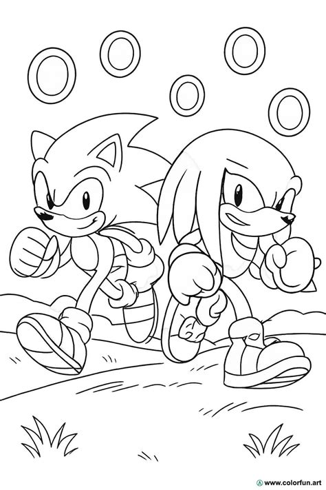Sonic and Knuckles coloring page Download or Print for free