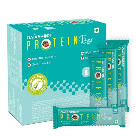 Gaia Crispy Choco Berry Whey Protein Bar, High Dietary Fibre, Zero ...