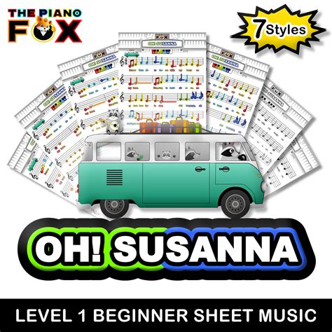 Oh! Susanna - Piano Sheet Music for Kids - The Piano Fox