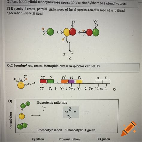 Monohybrid cross diagram showing genetic ratios on Craiyon