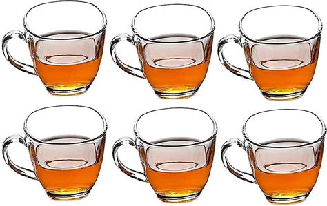 TENFIRE® Clear Square Shaped Glass Coffee Cup, Glassware Tea Cup, Tea ...