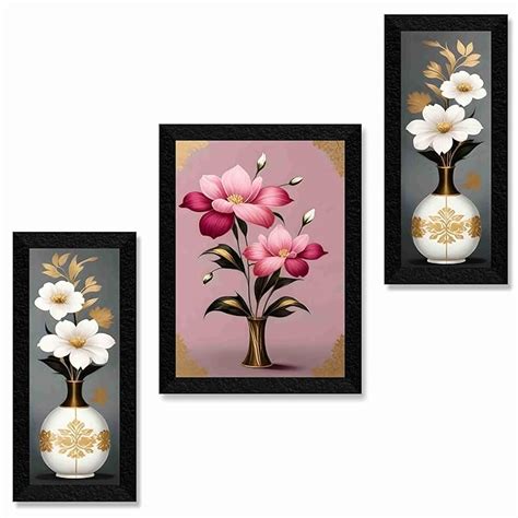 SAF flower pot wall painting for Wall Decoration - Set Of 3, 3d modern ...
