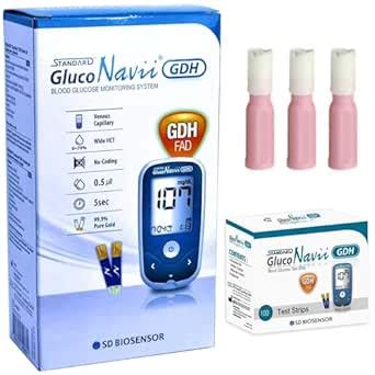 Standard GlucoNavii GDH Blood Sugar Monitor - Complete Diabetes Testing ...