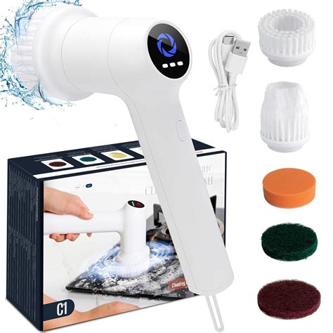 Electric Spin Scrubber,Yisigal Electric Cleaning Brush with LED Display ...