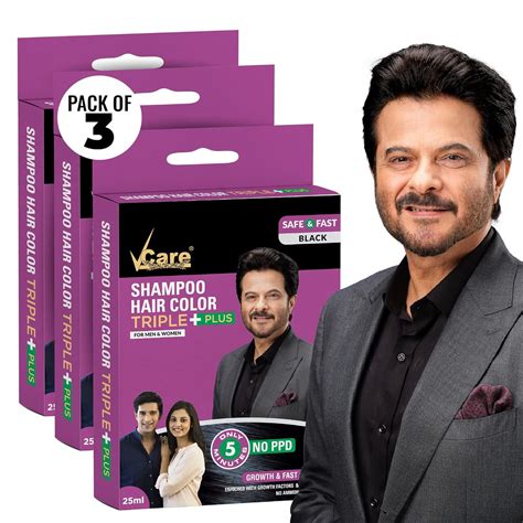 Buy VCare Shampoo Hair Color - Black (25ml)|Colors and deeply nourishes ...