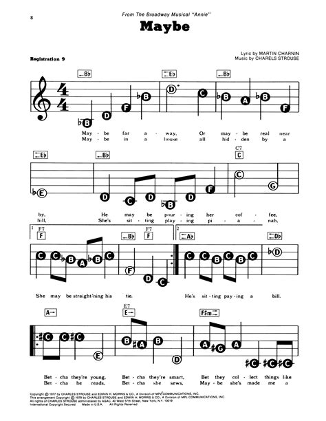 Maybe (from Annie) by Charles Strouse Sheet Music for E-Z Play Today at ...